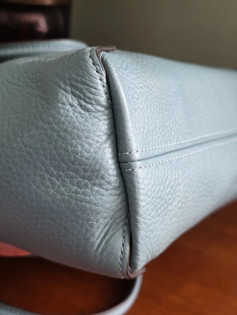 Coach C6229 Kasey Satchel Sky Blue Pebbled Leather Crossbody Bag